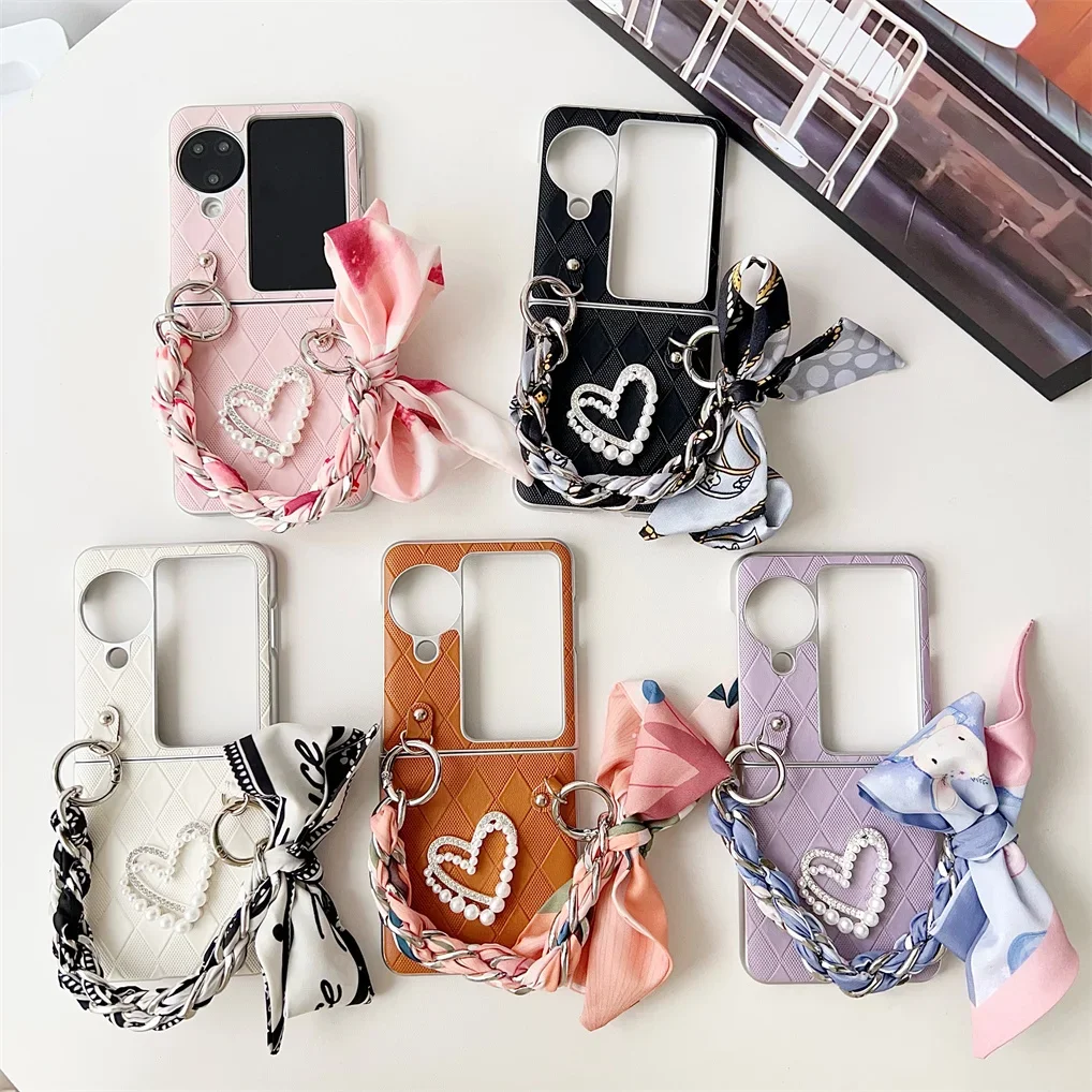 Cute Korean Scarf Portable Flashing Phone Case - Love Shockproof Back Cover
