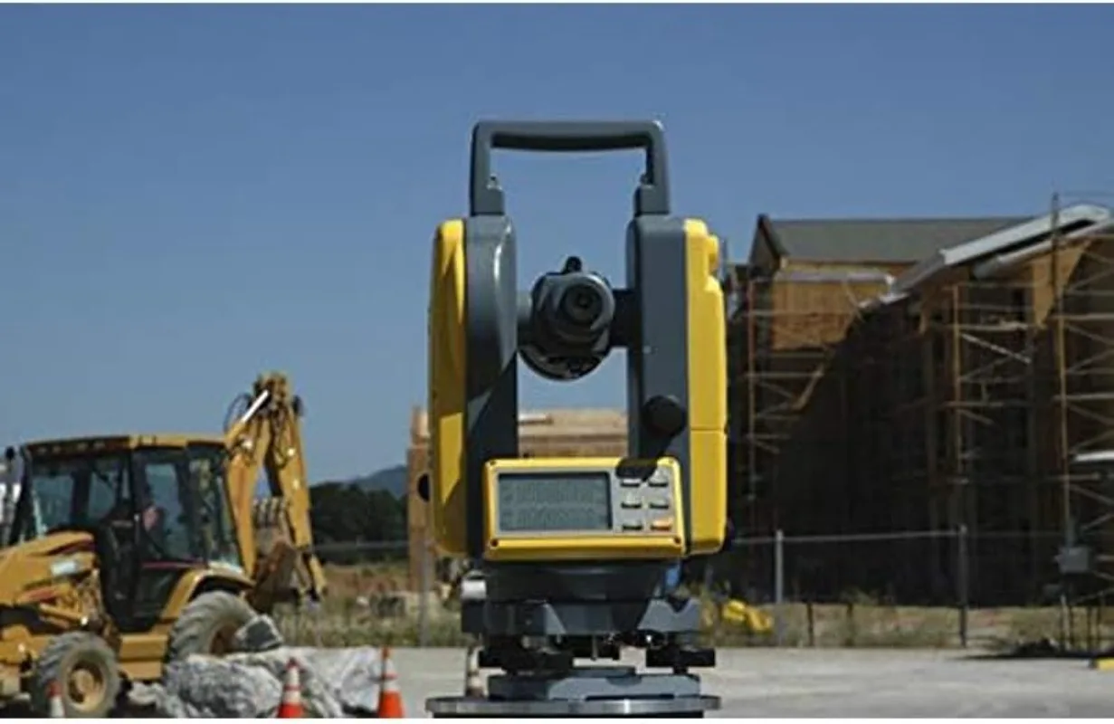 DET-2 Digital Electronic Theodolite Construction Surveying Equipment Set Rechargeable and Alkaline Batteries Carry Case