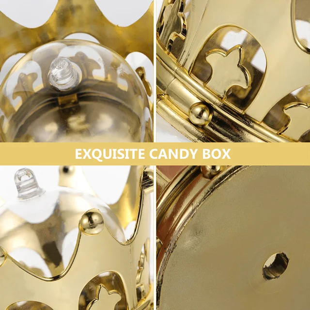 Box Candy Boxes Ajándék Esküvői Fõság Party Zuhany Mini Baba Kalózcsomagolás Csokoládé Konténer Tok Élzény Arany Üreges Kupola - Image 3