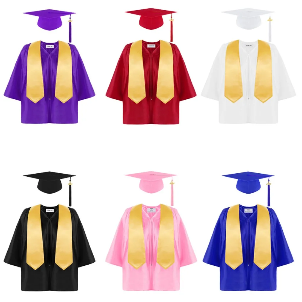 Children's Doctoral Suit Clothing Primary School Student Bachelor's Clothing Doctor's Cover Photo Class Clothing Set Dress