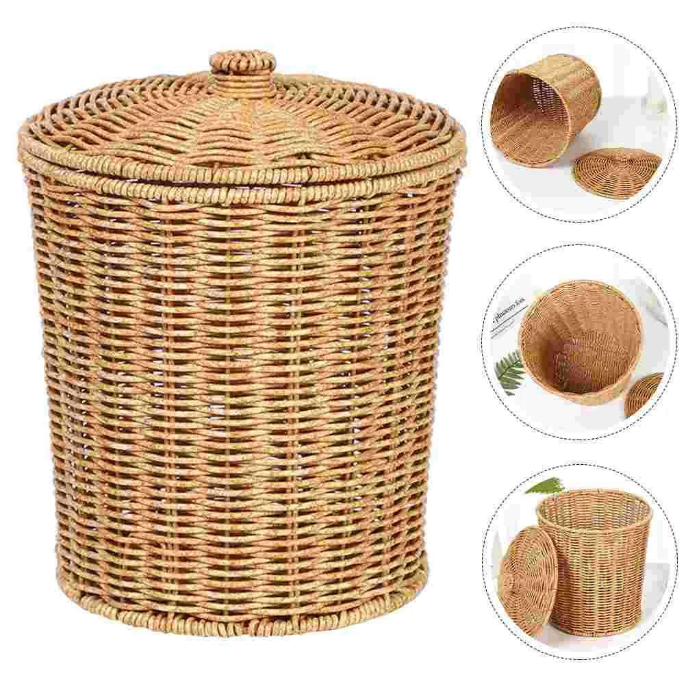 MultifunctionWastebasketsWhiteWickerBasketsLaundryClothesHamper