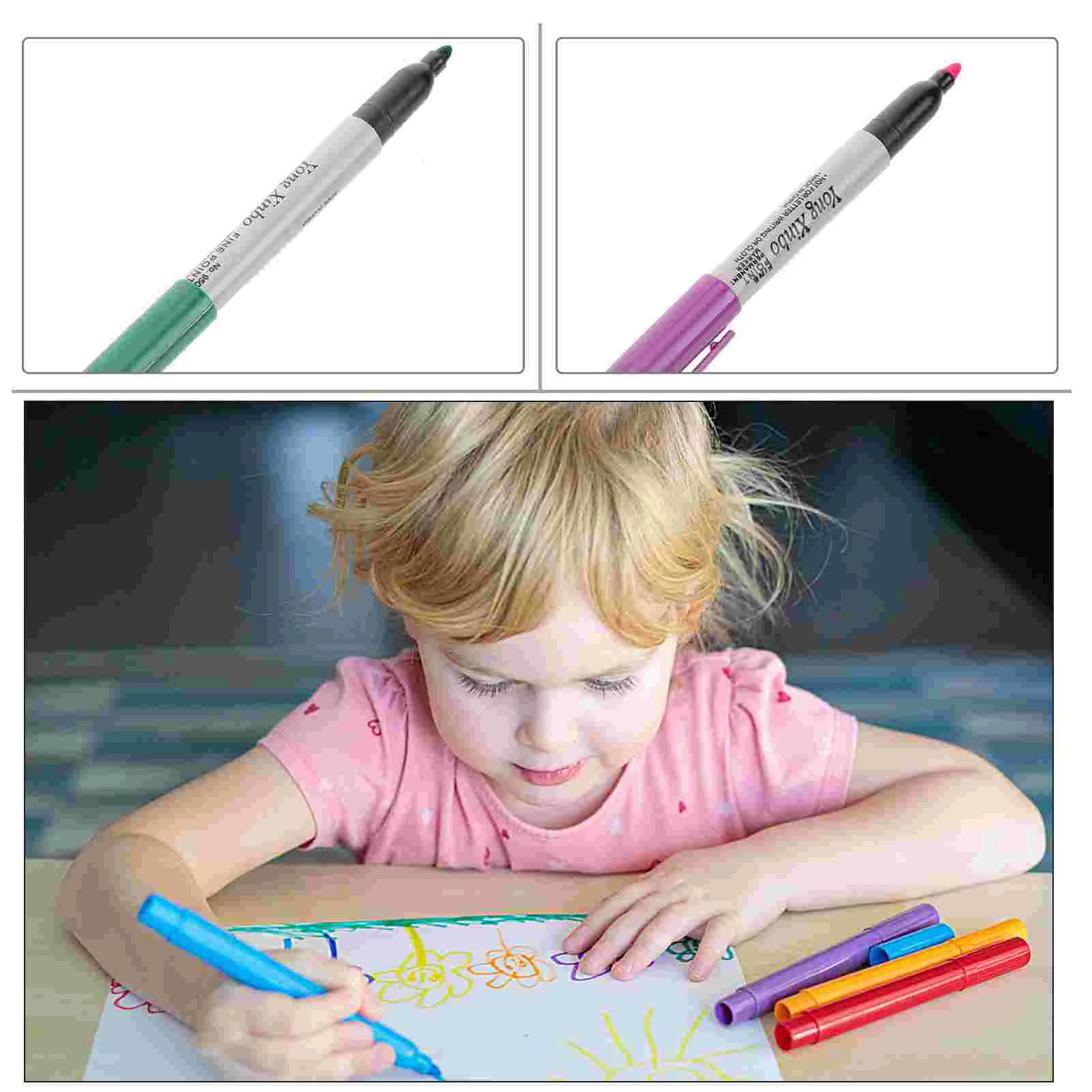 

6pcs Skin Painting Pen Markers Pen Color Drawing Pen Stationery Office Supplies