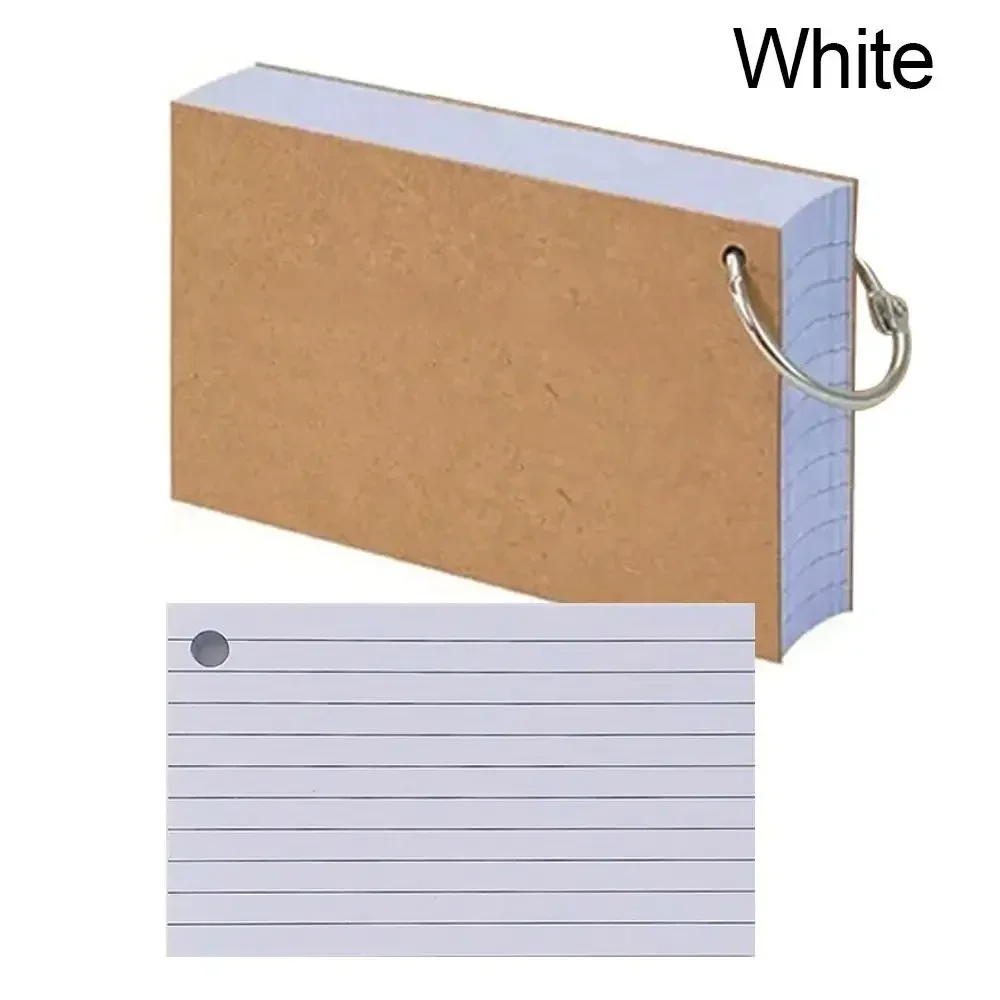 1Pcs Binder Horizontal Line Memo Book Loose-Leaf Index Cards Flash Cards Small Revision Cards for Study Office NotePads