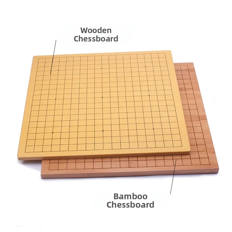 לוח שחמט מעץ דו-צדדי לוח גו 9 כבישים דמקה חמישה בשורה לוח שחמט דו-באחד משחק לוח סיני מסורתי