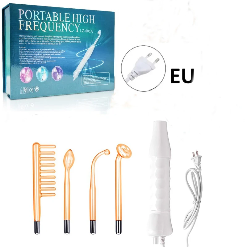 4 in 1 High Frequency Facial Wand Electrotherapy Glass Tube Beauty Device For Anti Aging Wrinkle Removal Facial Therapy Wand