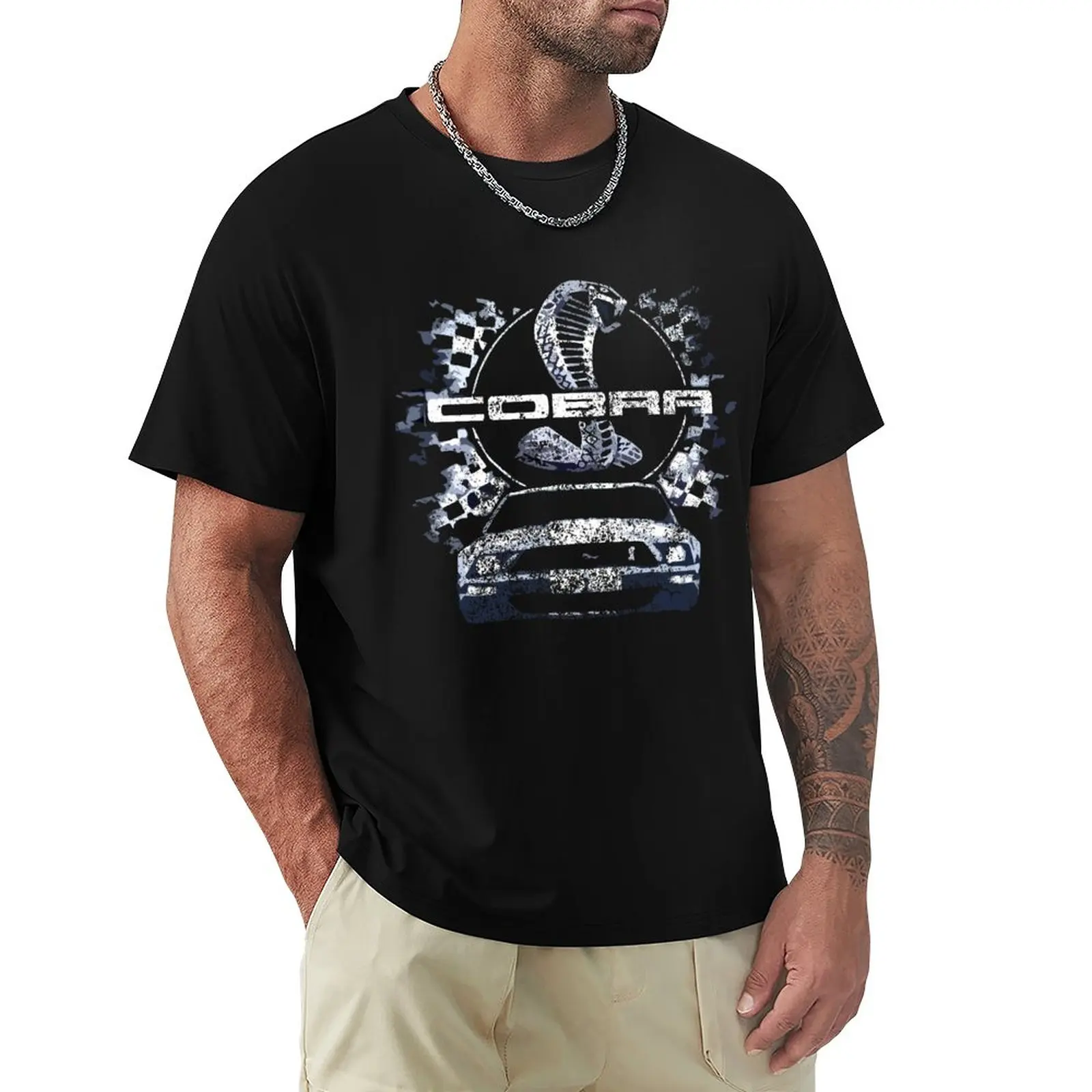 Мужская винтажная Футболка с принтом кобры, Mustang GT500 футболка мужская с принтом тарелок забавная тенниска с графическим принтом винтажная майка