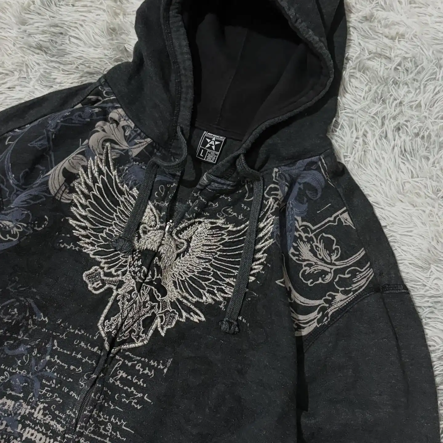 Printed Zipper Hooded Sweater Men
