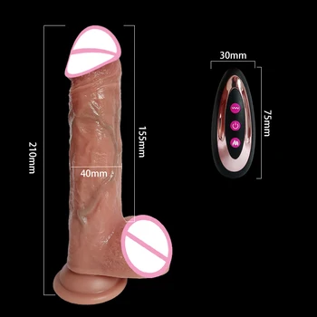 telescopic vibrating heating xxl big suction cup thick dildo realistic rubber penis dick phallus vibrators sexy toys for women 5