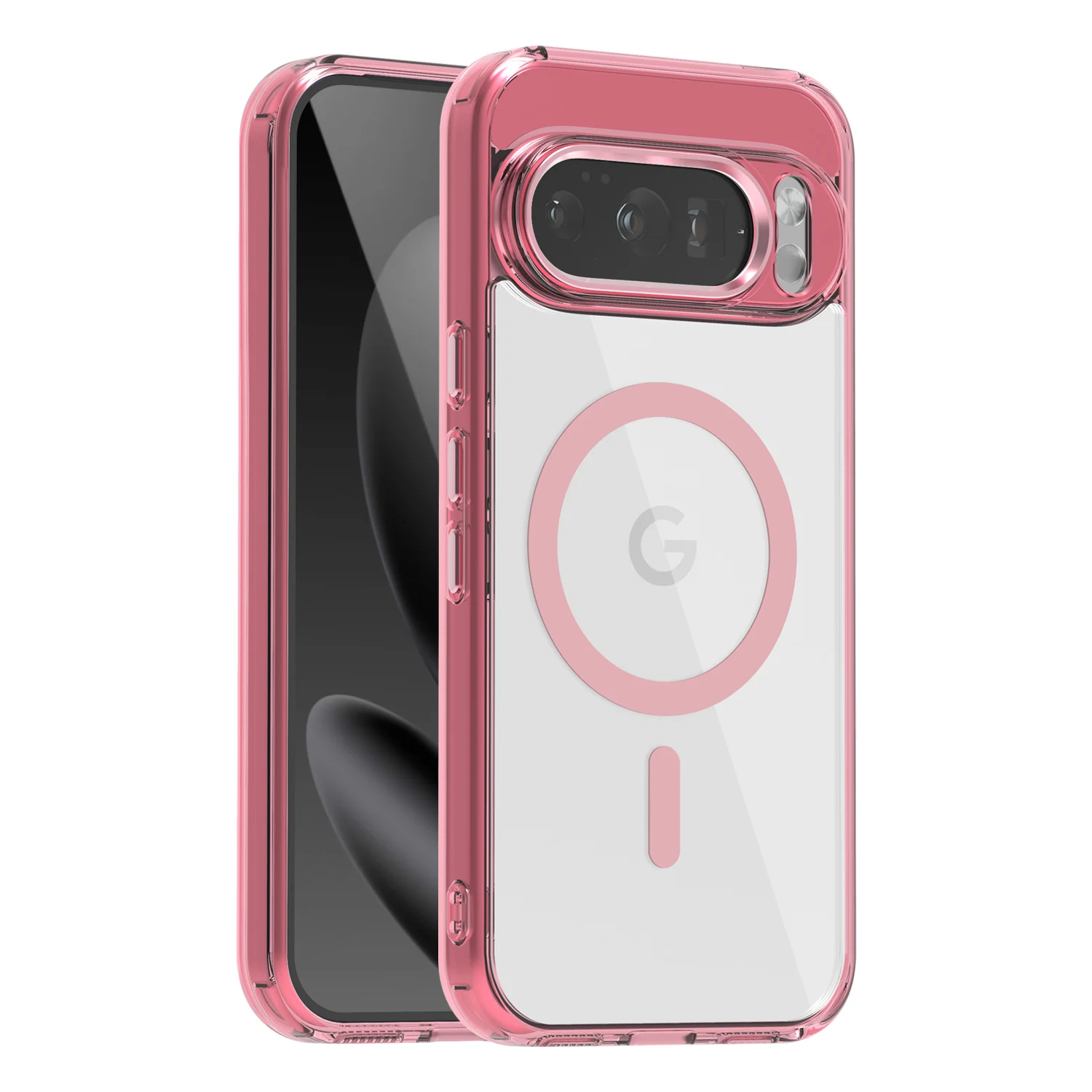 Transparent Magnetic Case with MagSafe for Wireless Charging - Metal Key Cover