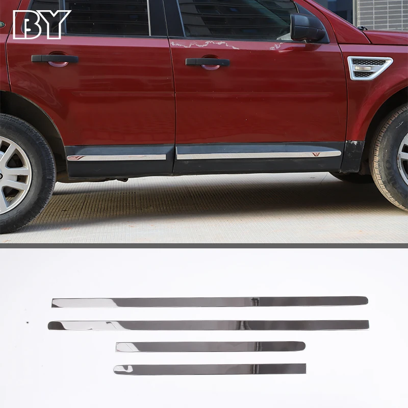 

For Land Rover Freelander 2 2008-2015 Side Door Body Molding Trim Strips Protector Stainless Steel Bright Silver Accessorie