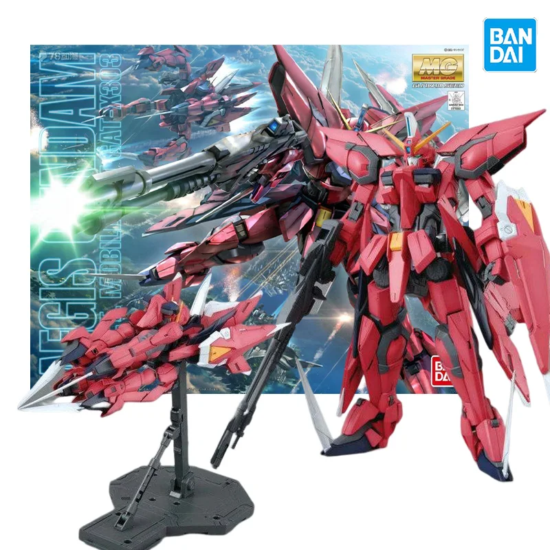 

Bandai Original box MG 1/100 GAT-X303 AEGIS GUNDAM Model Kit Anime Action Fighter Figure Assembly Toy gift for kids