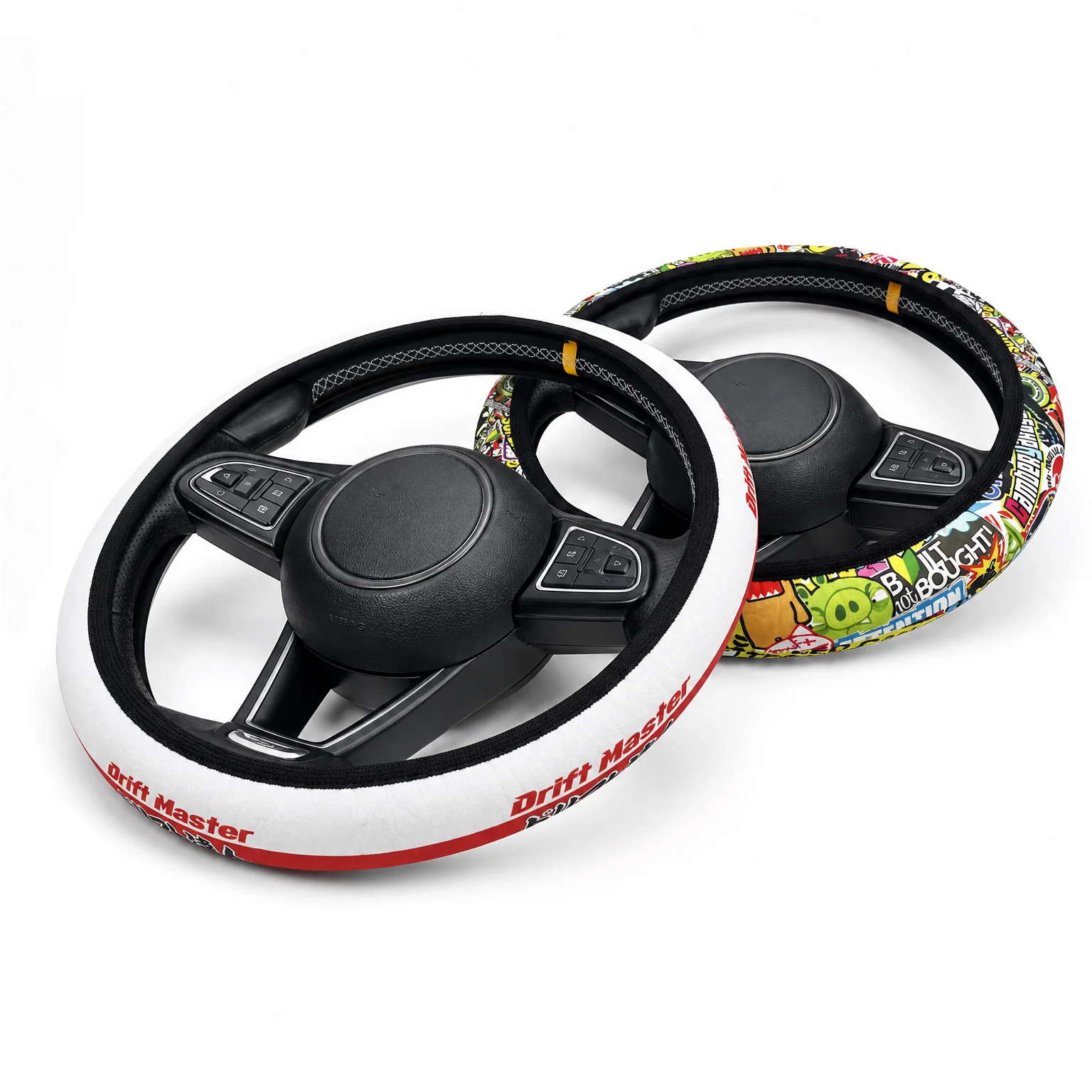 Coprivolante per Auto Stile JDM, Copertura Universale 37-38cm Traspirante, Accessori Auto
