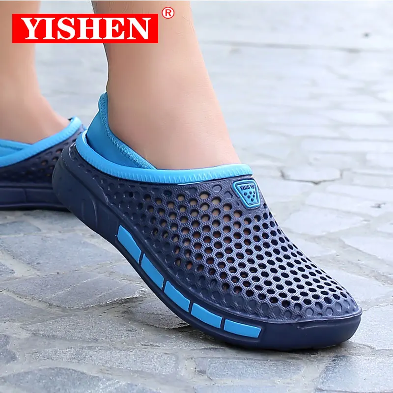 Сандалии YISHEN мужские Нескользящие, Классические шлепанцы, для пляжа и прогулок, летние тапочки, клоги
