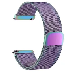Magnetic Stainless Steel Replacement Watch Strap, Adjustable Metal Band - 20MM Universal (Colorful)