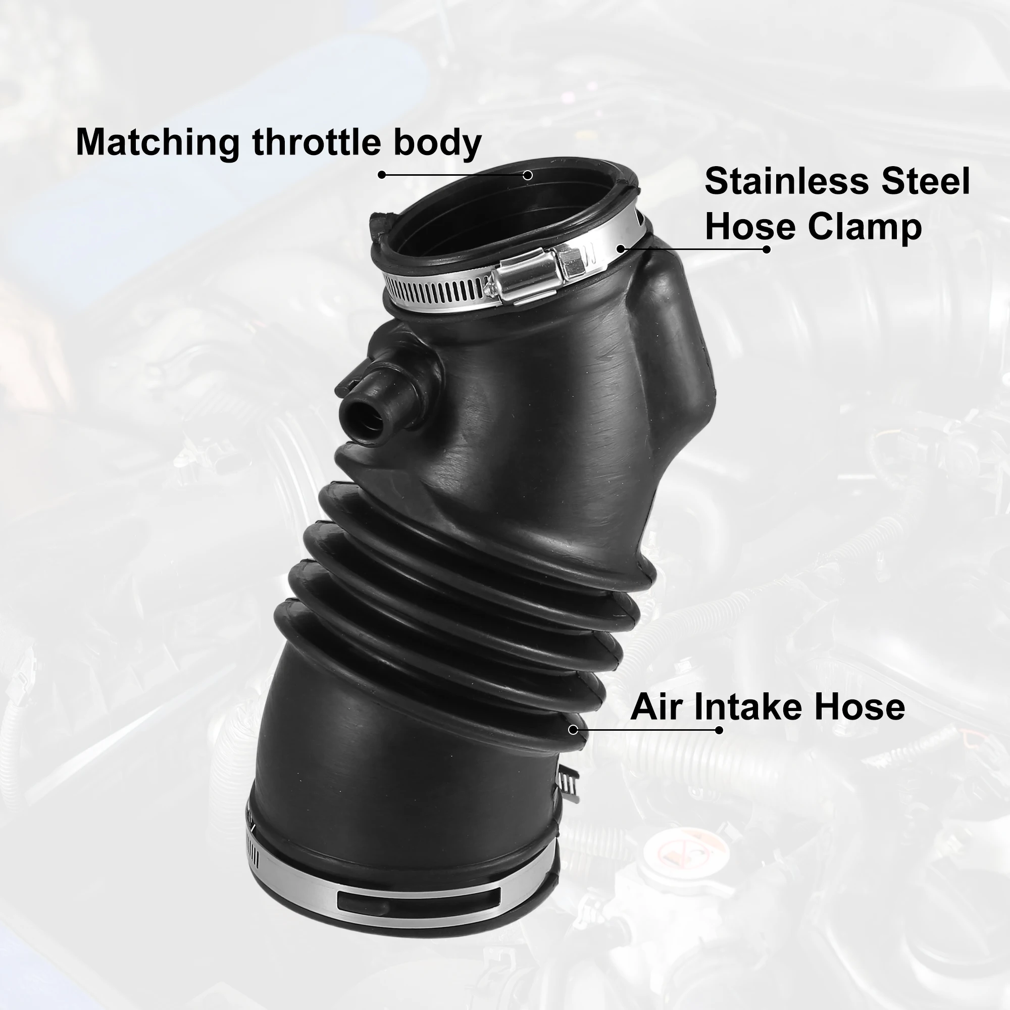 UXCELL Air Cleaner Intake Hose Tube with Clamps for Honda Pilot V6 3.5L 2009 2010 2011 2012 2013 2014 2015 17228RN0R00