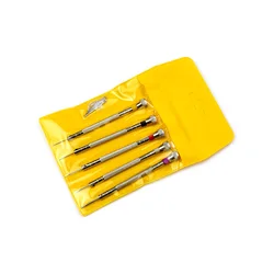 Precision Steel Screwdriver Set for Watch Repair and Band Adjustment - 5 - Piece Portable Tool Kit (Silver)