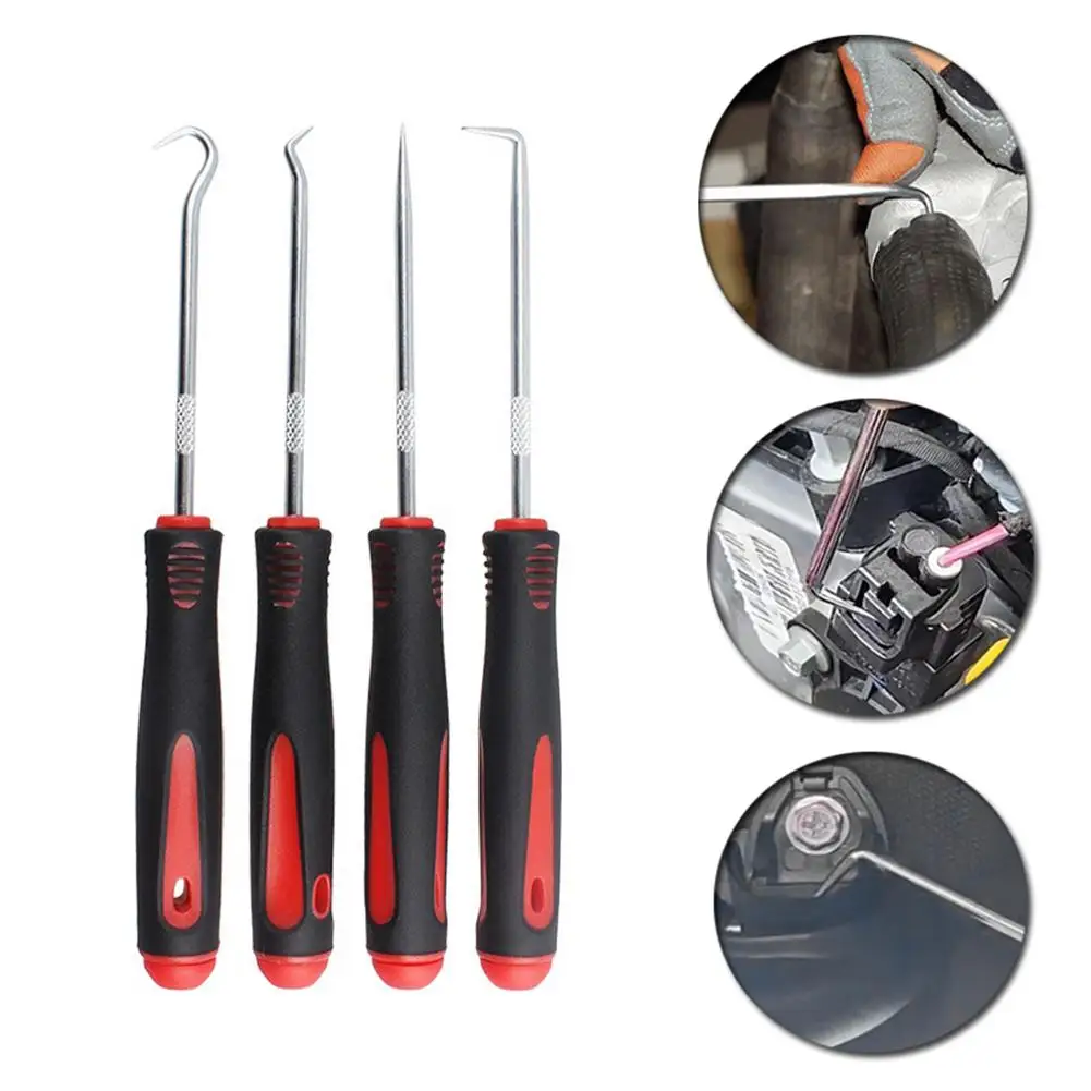Oil Seal Screwdrivers Pick And Hook Set Sealing Repair Tools Seal Remover 4Pcs 16cm Car Auto Vehicle Oil Seal Screwdrivers Set O Seal Gasket Puller Remover Pick Hooks Tools Sealing Repair Tools