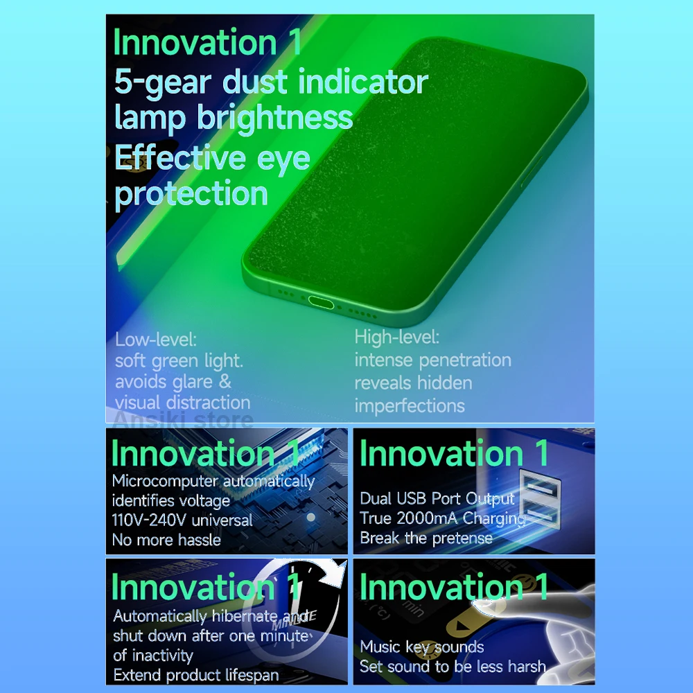 MECHANIC CP14+ 14인치 LCD 스크린 분리기 히팅 패드 150W 고속 가열 휴대폰 수리 도구 (LED 조명 포함)