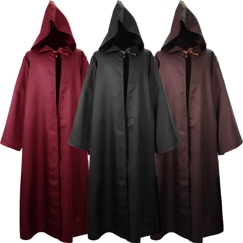 

Adult Kids Halloween Death Cloak Men Women Medieval Knight Costume Witch Wizzard Gandalf Cosplay Hooded Cape Boys Carnival Robe