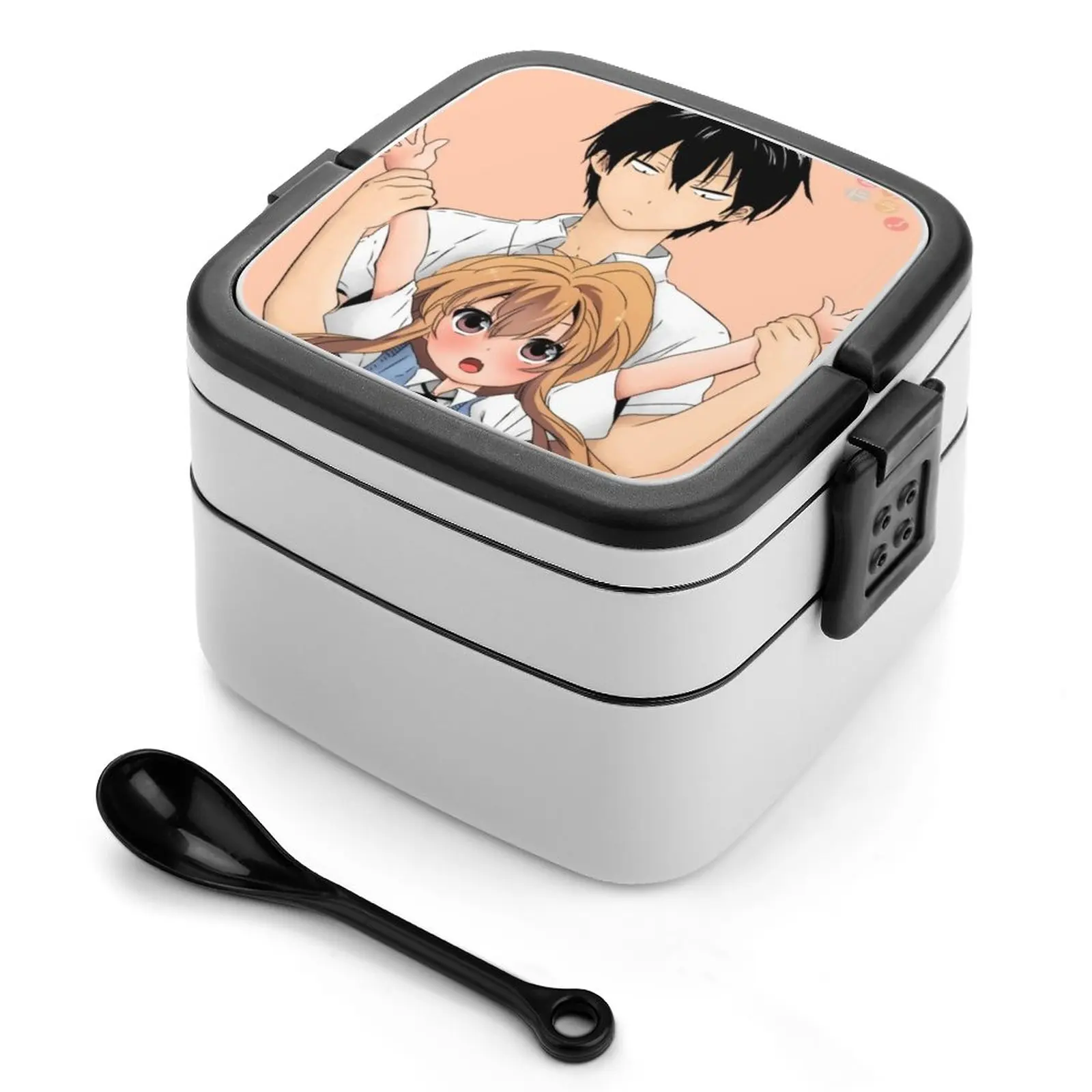 

Ланч-бокс Toradora Bento, термопищевой контейнер, 2-х Уровневый коробочка для здоровья, популярный розовый Otp Ланч-бокс с Taiga Usui Anime Love