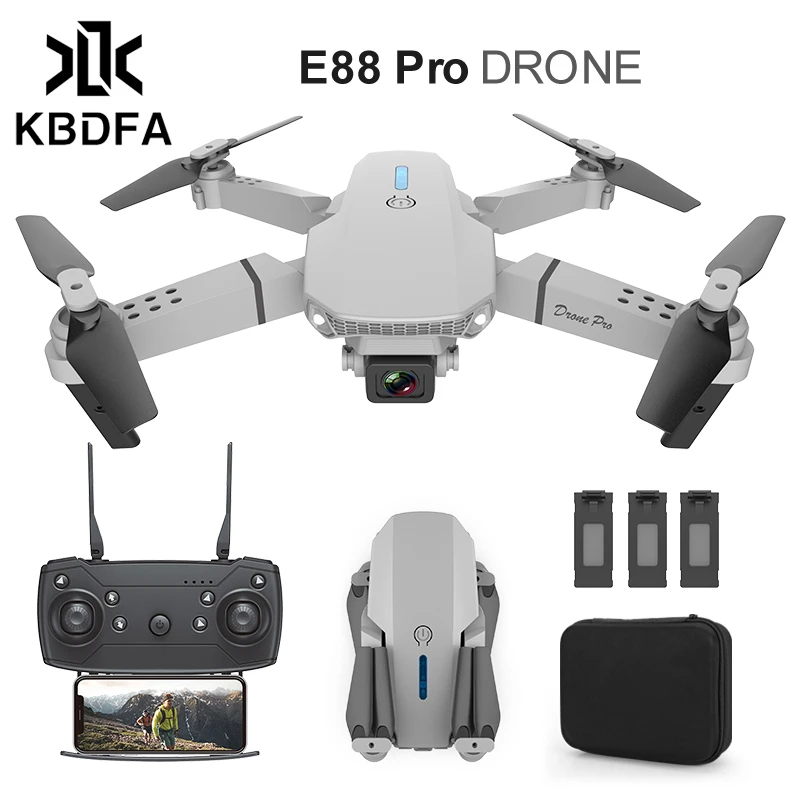 KBDFA E88 Pro Quadcopter 4K HD WIFI FPV Drone 1080P Câmera Altura Hold
