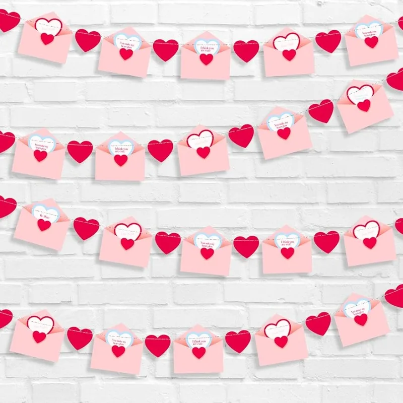 

Valentines Day Love Letter Shaped Garland Banners Valentines Day Decor Proposal Wedding Anniversary Engagement Home Party Decor