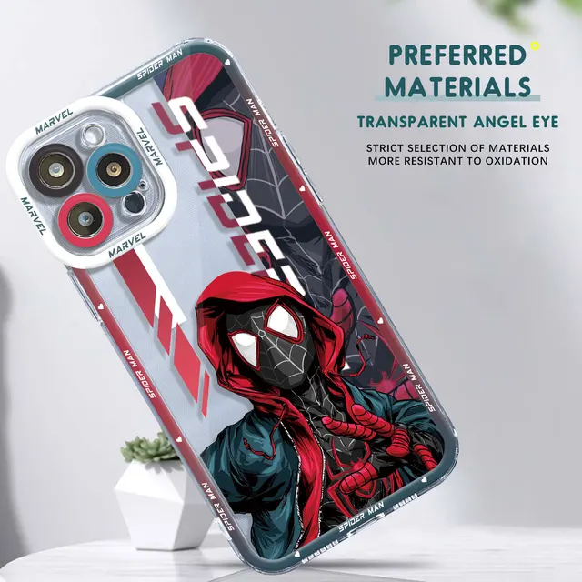 Custodia IPhone 15 Pro Marvel Spiderman - Licenza Ufficiale, Silicone Trasparente, Design Esclusivo