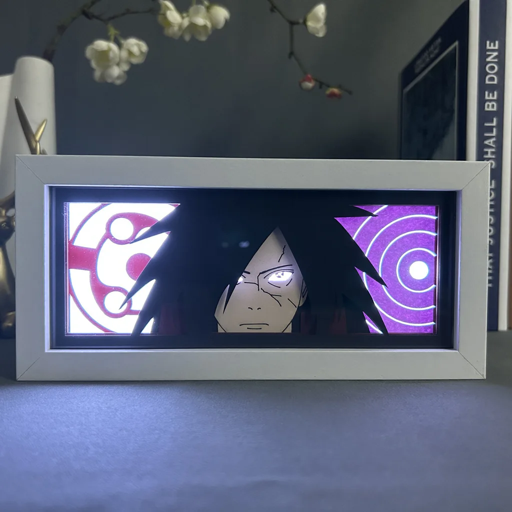 thumbnail image 1 of Caja de luz de anime 3D Uzumaki Naruto Uchiha Itachi Figura de acción de anime Lámpara LED cortada con papel para juguetes de niños Regalo de cumpleaños y Navidad, 1 of 5
