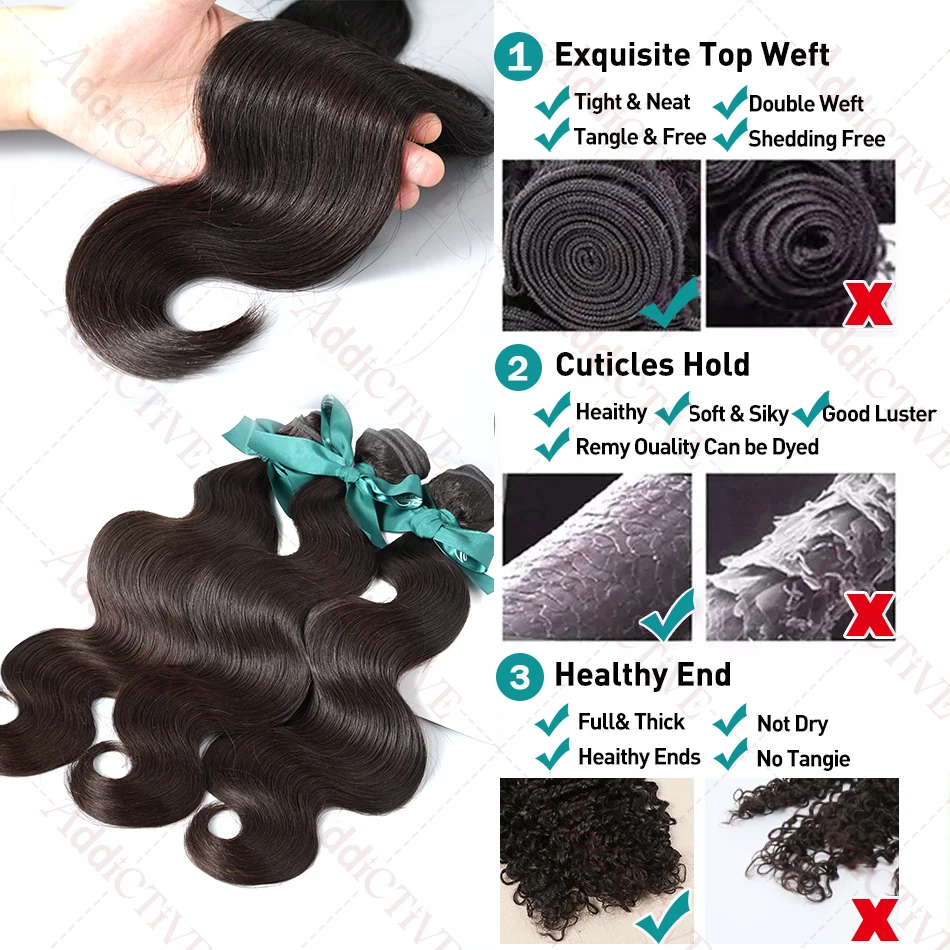 Human Hair Weave 12A Body Water Wave 28 30 32 40 Inches Brazilian Remy 1 3 4 Bundles For Women