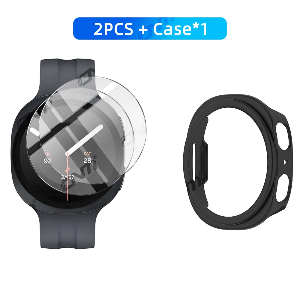 Premium Glass & Case Set - Tempered Screen Protector with Hard Protective Bumper Cover