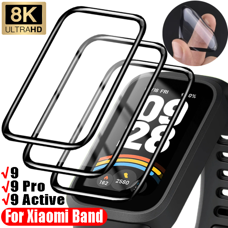 1-5Pcs Screen Protector For Xiaomi Band 9 Active Full Cover Soft HD Protective Film Curved Protection For MiBand 9 Pro not Glass
