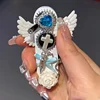 New Angel Wings Windproof Lighter Spray Pink Flame Butane Inflatable Lighter Cigarette Accessories High Beauty Girl Gift 5