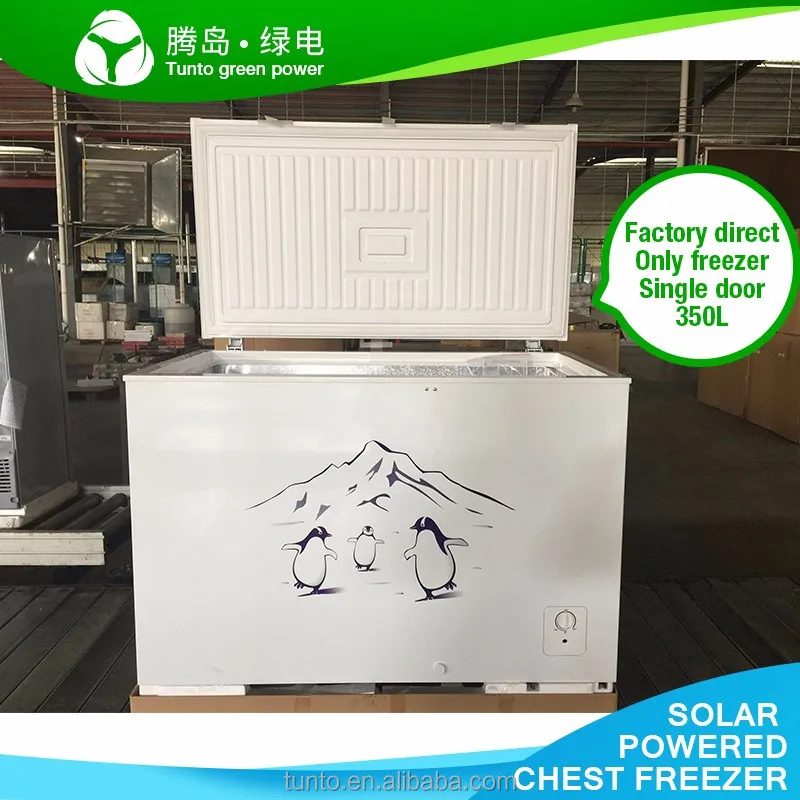 Solar Deep Freezer Refrigerator Ice Cream with DC Panel Power System Top Open Chest Home Car Camping