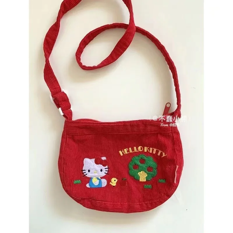 

Hellokitty Vintage Handmade Corduroy Colorblock Messenger Bag Shoulder Bag Crossbody Bags Women Bag Purse Mini Bag