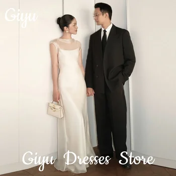 Giyu Elegant  Mermaid  O-Neck Wedding Dresses Organza Sleeveless Floor-Length Bridal Gowns Korea Photoshoot Customized 2025