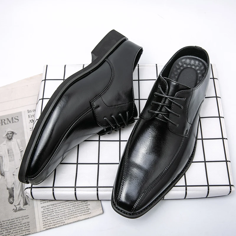 

Classic Leather Muller Shoes Brogue Wedding Business Flats Men Casual Footwear Vintage Handmade Oxford Shoes Elegantes Slippers