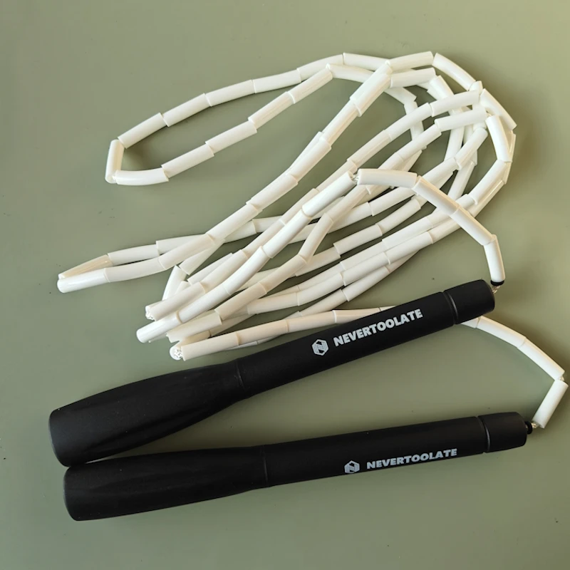 Soft TPU beads beaded jump rope long handle freestyle anti cold anti friction skip skipping rope fitness exersice NEVERTOOLATE