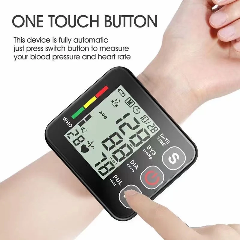 Rechargeable Digital Blood Pressure Monitor Wrist Electronic  Sphygmomanometer Tensiometer With LCD Display, 2 X 99 Memory - AliExpress