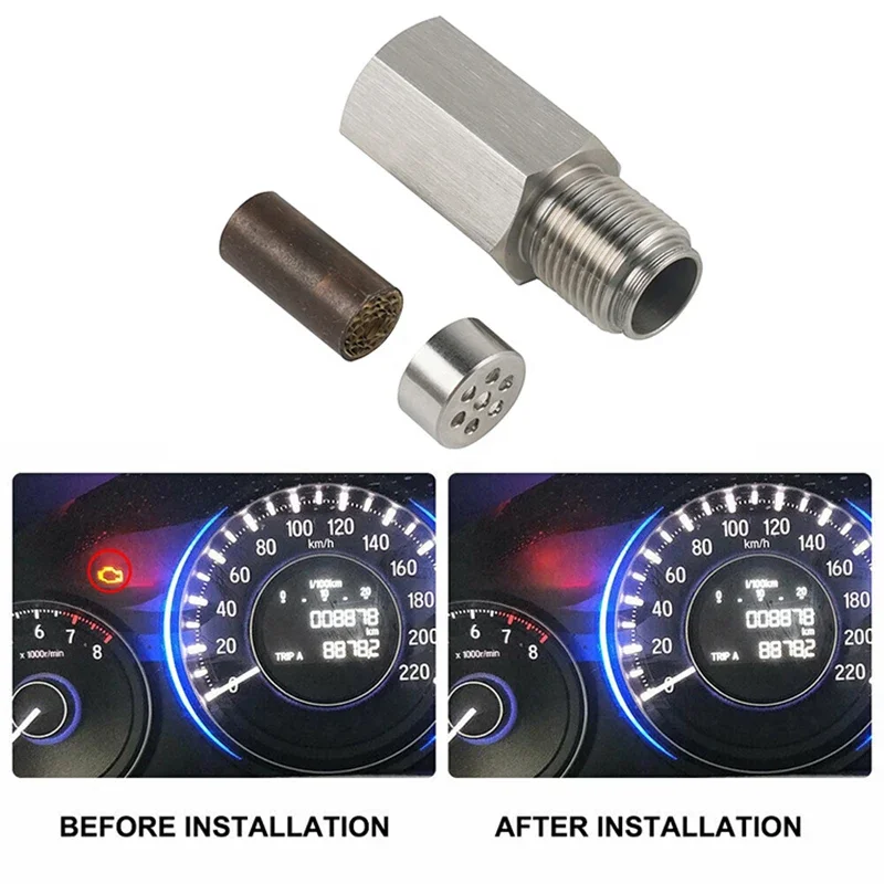 Oxygen Sensor Adapter 1pcs Car Check Engine Light Fix Catalytic Mesh O2 Sensor Spacer Adapter Mini Catalytic Converter