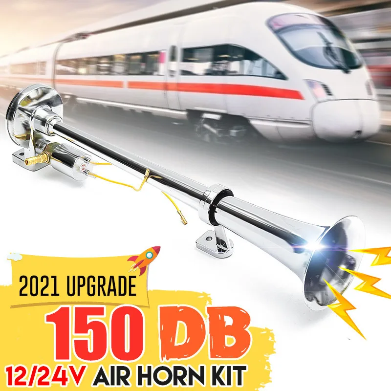 Car Air Horn 150DB 12-24V Electric Horn Tubes Universal For Automobile Car Train Truck Motorcycle