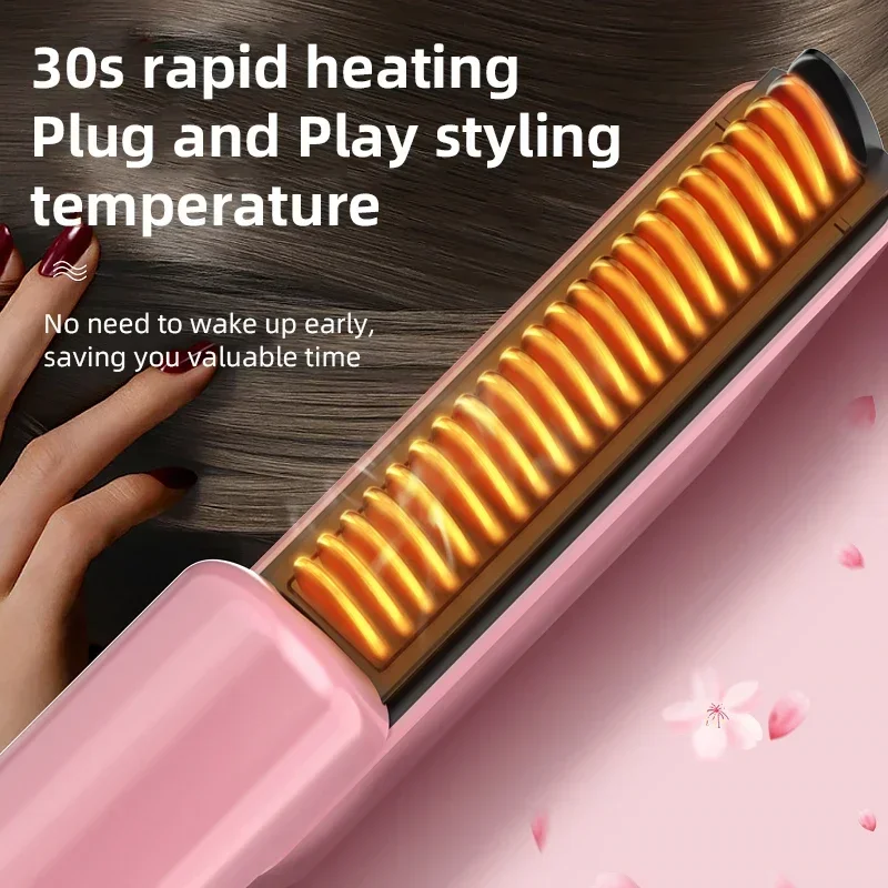 Wireless Electric Heating Negative Ion Straight Curling Hair Straightener Comb Scalable Portable Chinese Style Hair Care Brushes