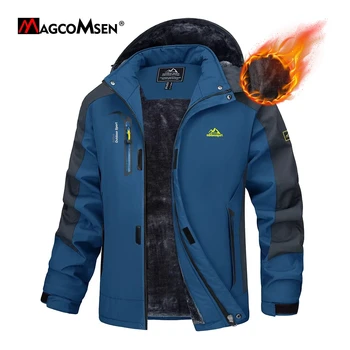 MAGCOMSEN Giacca da sci da uomo invernale in caldo pile Parka antivento pioggia antipioggia cappotto termico pesante escursionismo snowboard maschile Anorak 1