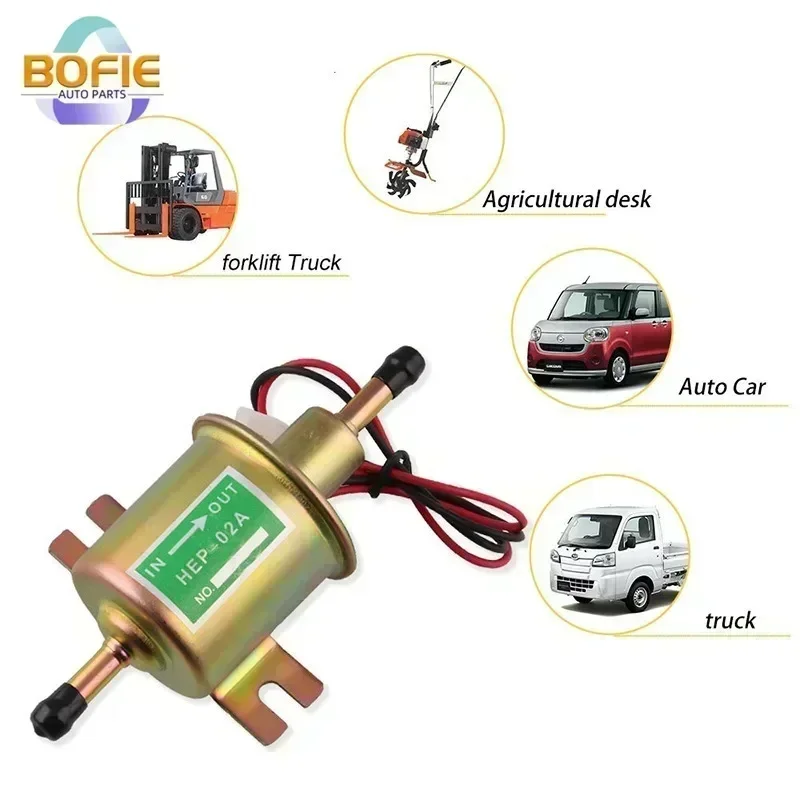 Fuel Pump 12V Electric Universal Fuel Pump HEP-02A Low Pressure Gas Diesel 2.5-4psi for Car Carburetor Motorcycle Car Modification