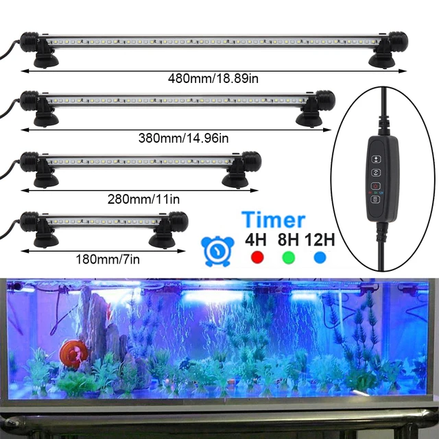 18-48cm sommergibile LED acquario luce acquario luce con Timer Auto On/Off  3 modalità dimmerabile lampada paesaggistica subacquea - AliExpress