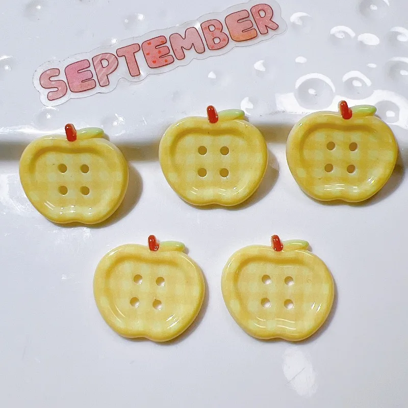 5/10/20/40Pcs Color Apple Shape Button Resin Ornaments DIY Garment Shoes Sewing Crafts Supplies DIY Handmade Patch 5