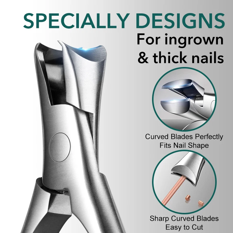 Feet Toenail Clippers Professional Thick Ingrown Toe Nail Clippers Seniors Pedicure Toenail Cutters 1Pcs