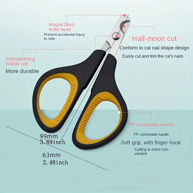 1 Piece of Pet Stainless Steel Nail Clippers, Scissors for Trimming, Cleaning, and Grinding Nails Suitable for Dog and Cat Claws 4