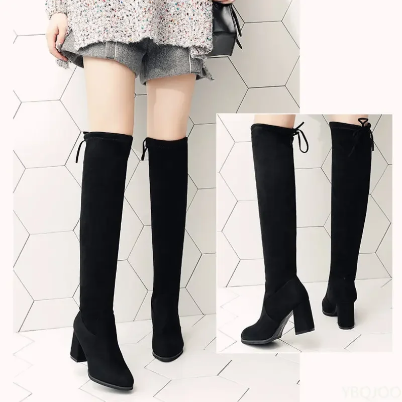 Over-the-knee Boots Women Stretch Knit Long Socks Boots New Casual Black Sexy Nightclub Platform Shoes Autumn Boots Women Bottes