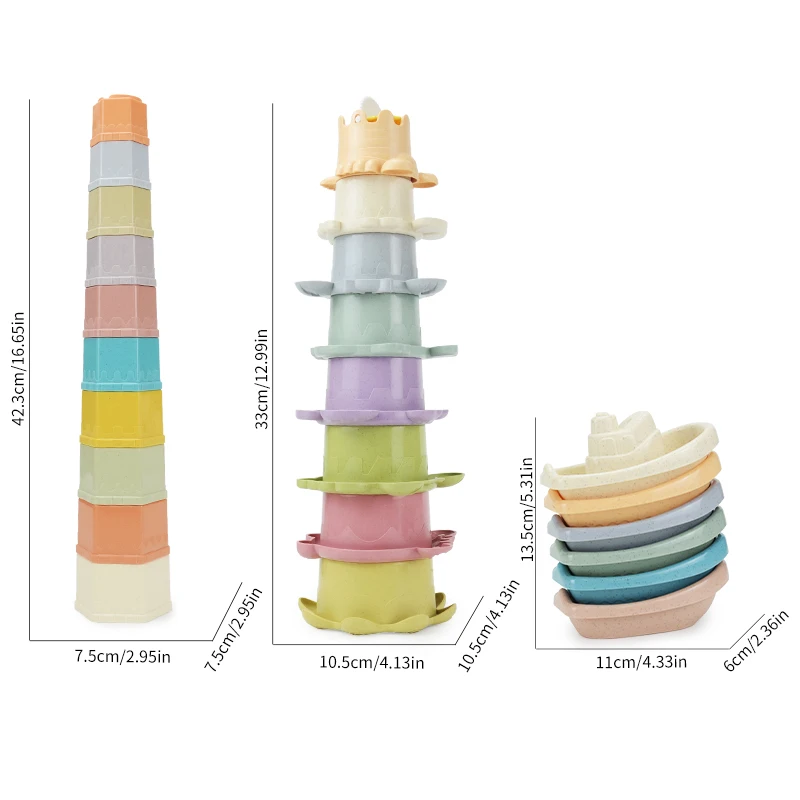 Baby Stacking Cups Bath Toy Toddlers Stackable Nesting Cups Water Pool Tub Toy 6-12 Months Infant Develop Montessori educational toys,puzzle toys,stacking puzzle toys,cup stacking toys,stacking toys