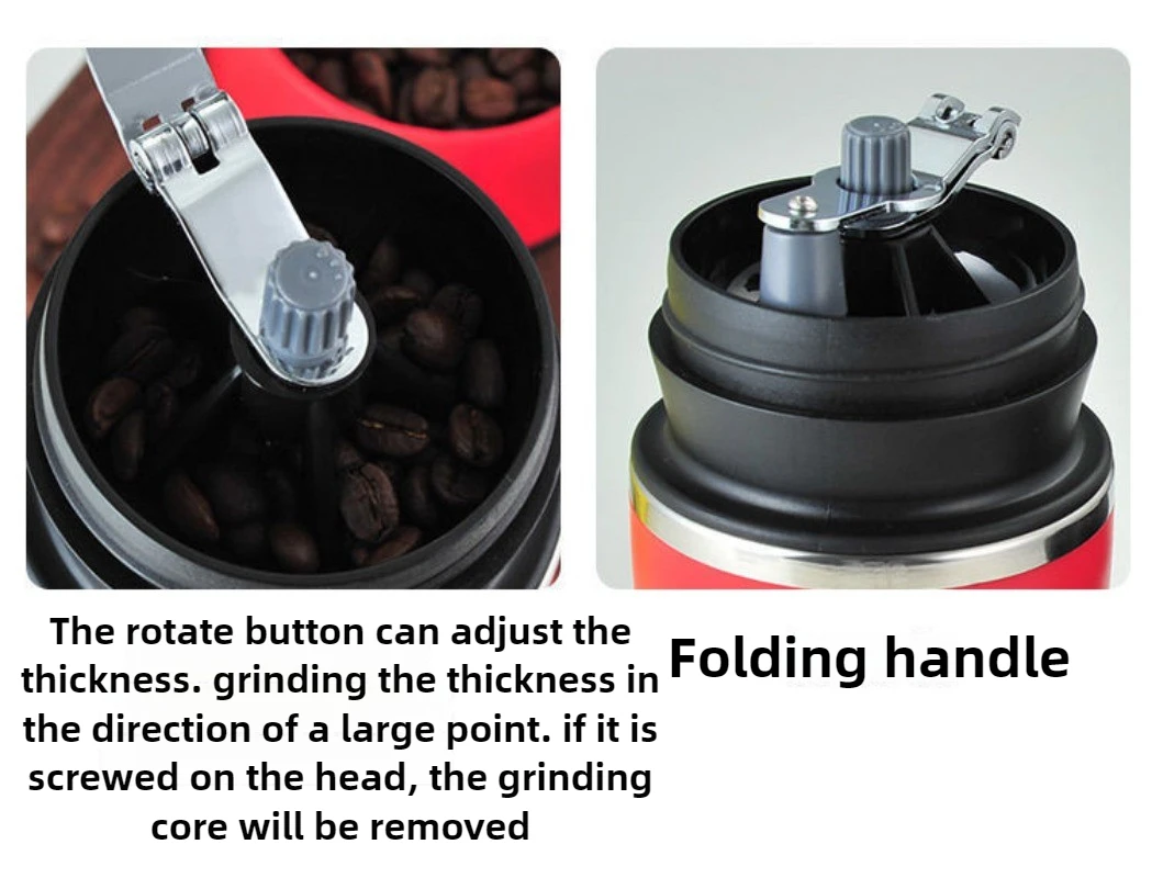 Grinding and Brewing Integrated Coffee Machine Portable Coffee Cup Hand-cranked Bean Grinder with Thermal Insulation Function